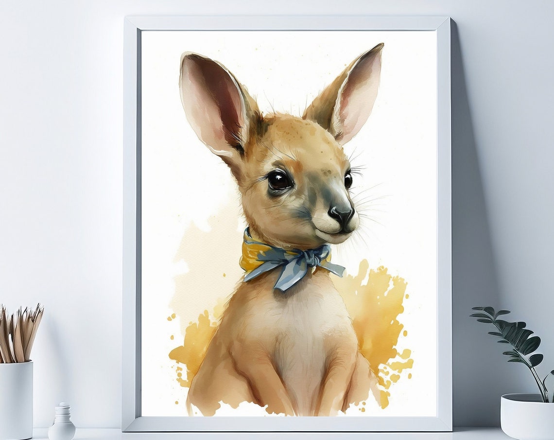 Australian Animal Nursery Decor Baby Kangaroo Print Aussie Prints Wall Art Choose