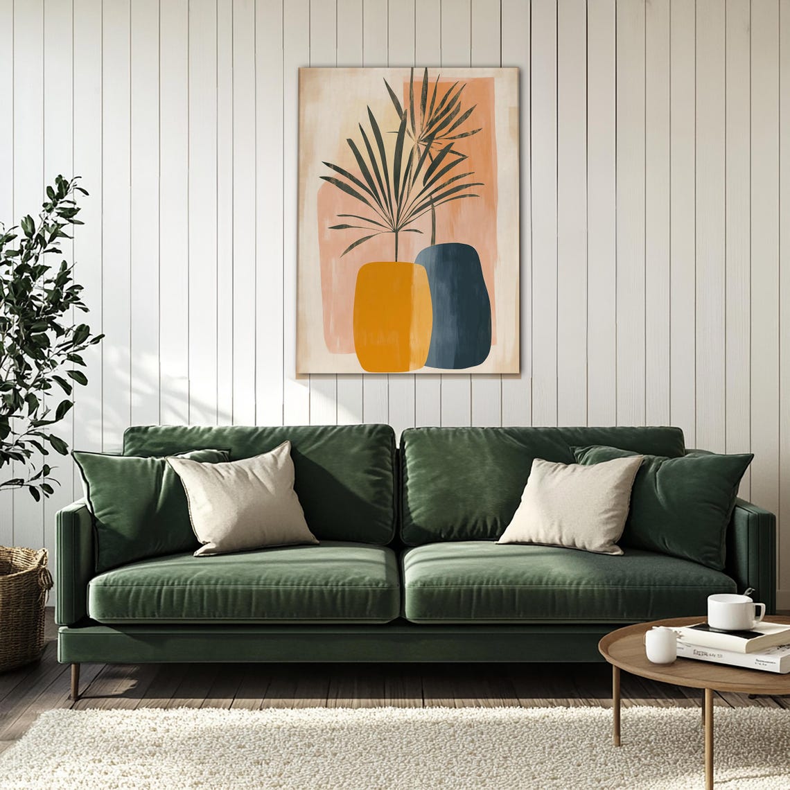 Modern Abstract Potted Plants Boho Earth Tones Minimal Art Poster - Image 4