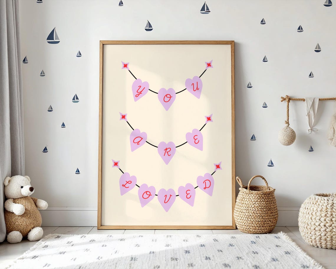 You Are Loved Banner, Valentine Gift for Her or Him - Image 3