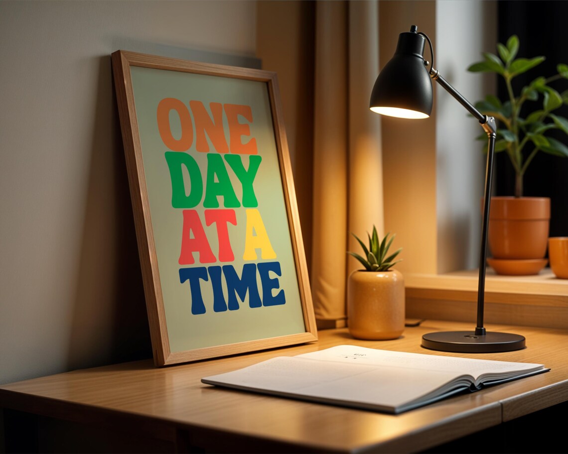 One Day At A Time Motivational Poster Print - Image 2