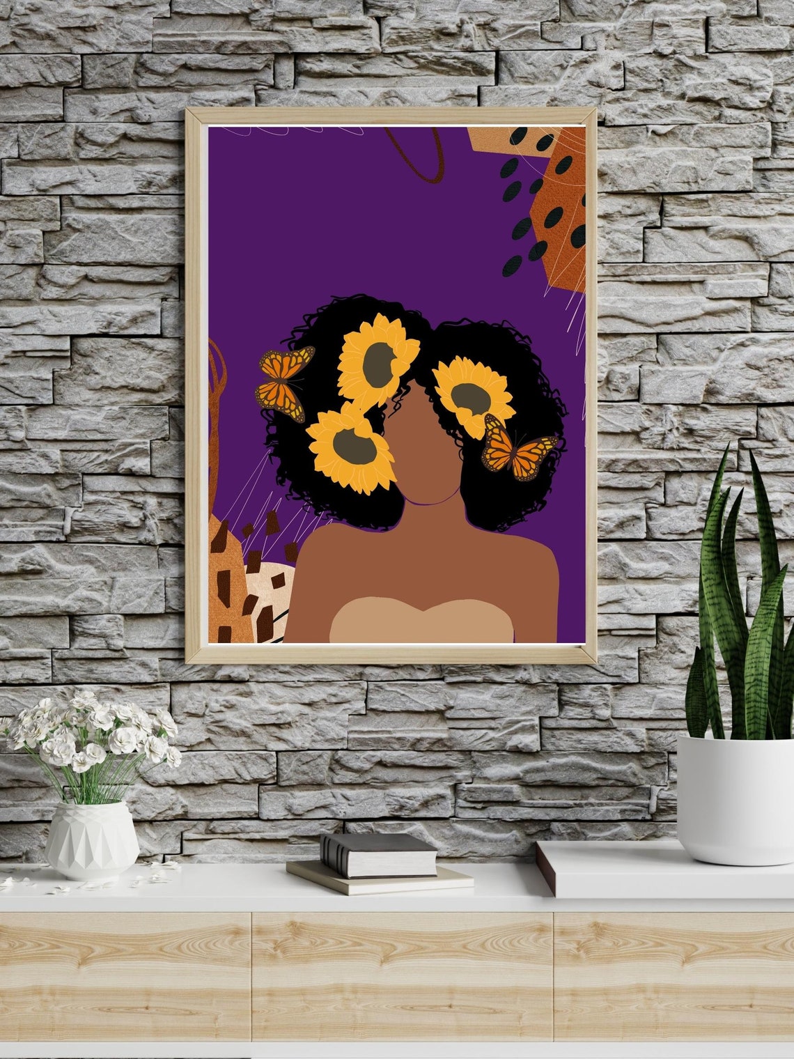 Wild Child Female Illustration Instant Art Wall Art Boho Home Decor Female Wall Art Gift For House - Image 3
