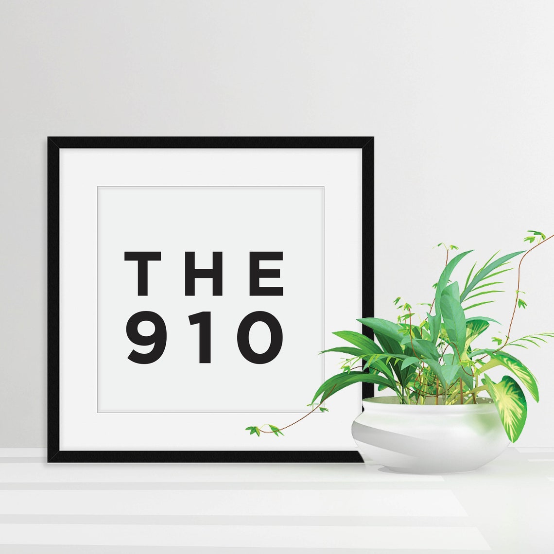 Area Code Typography Art Modern Black White Number Gallery Print - Image 5