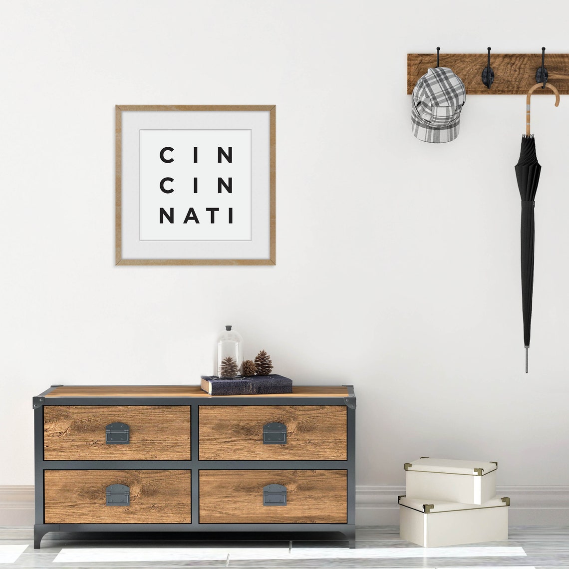 Cincinnati Ohio Letter Spaced Typography Modern Office City Poster - Image 2