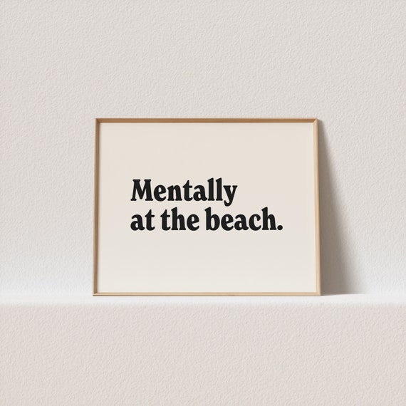Mentally At The Beach Retro Art Print