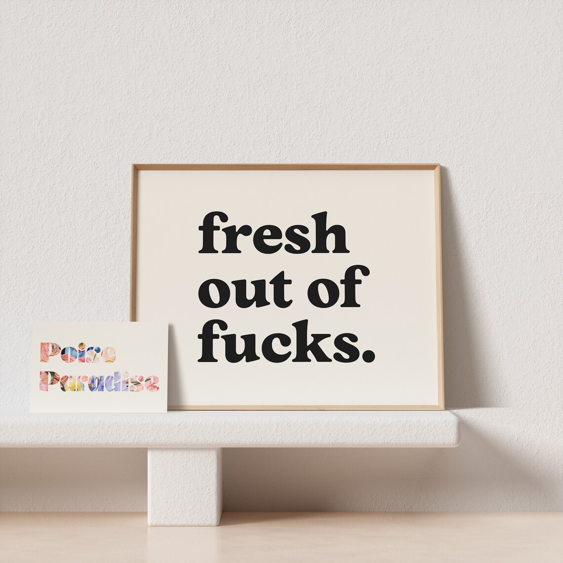 Fresh Out Of Fucks Retro Typography Art Print - Image 4