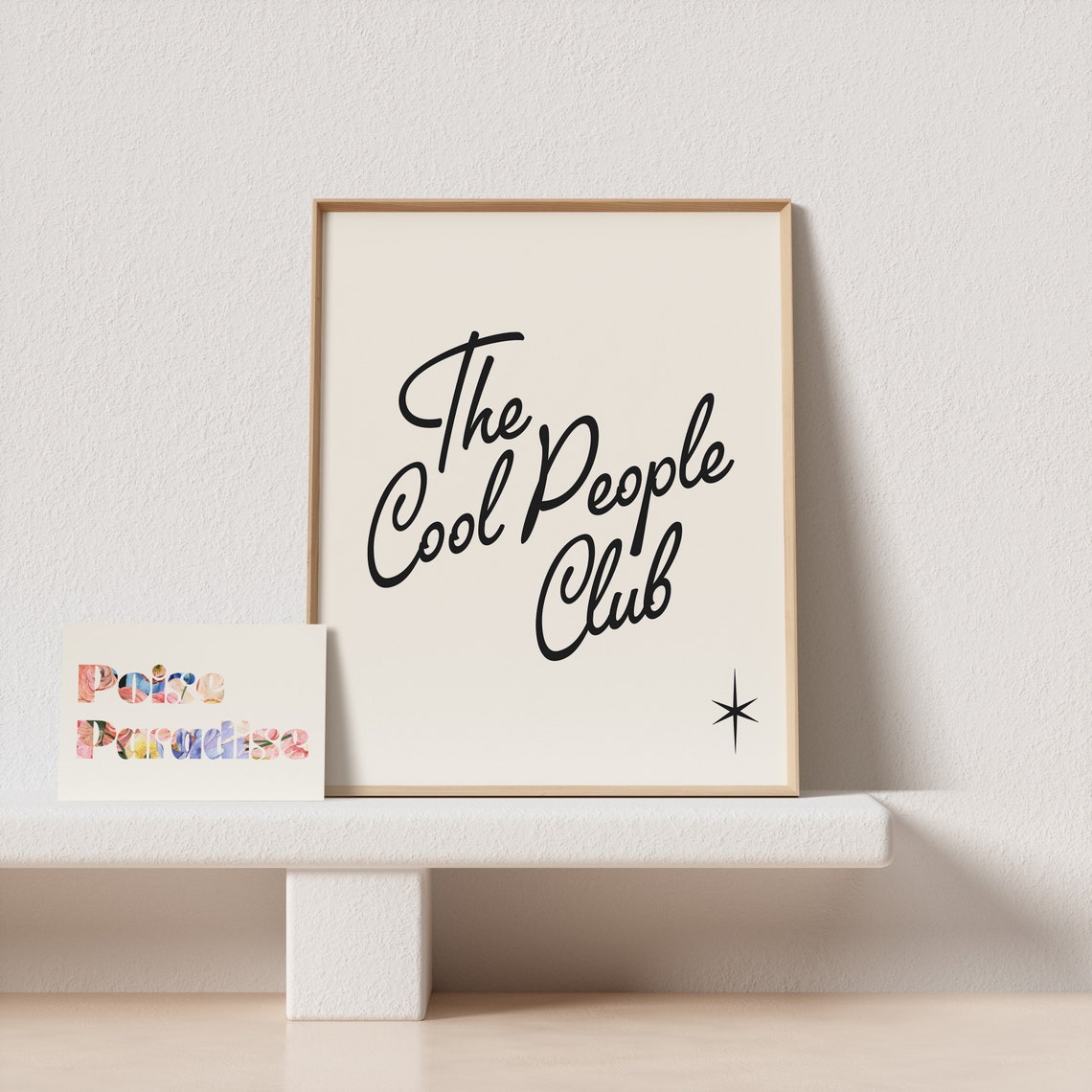 The Cool People Club Script Typography Vintage Style Art Poster - Image 4