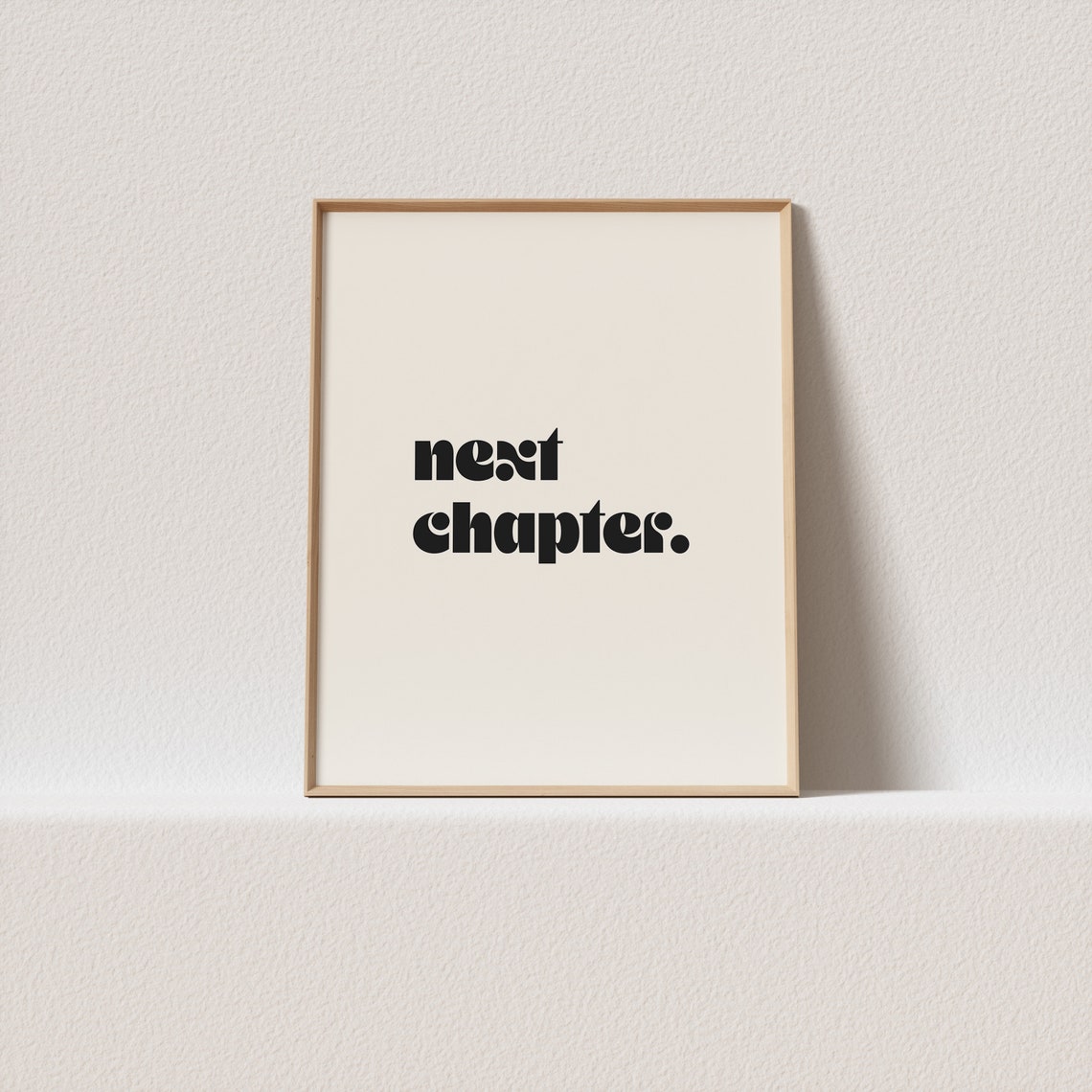 Next Chapter Bold Retro Typography Poster Black Cream New Beginning