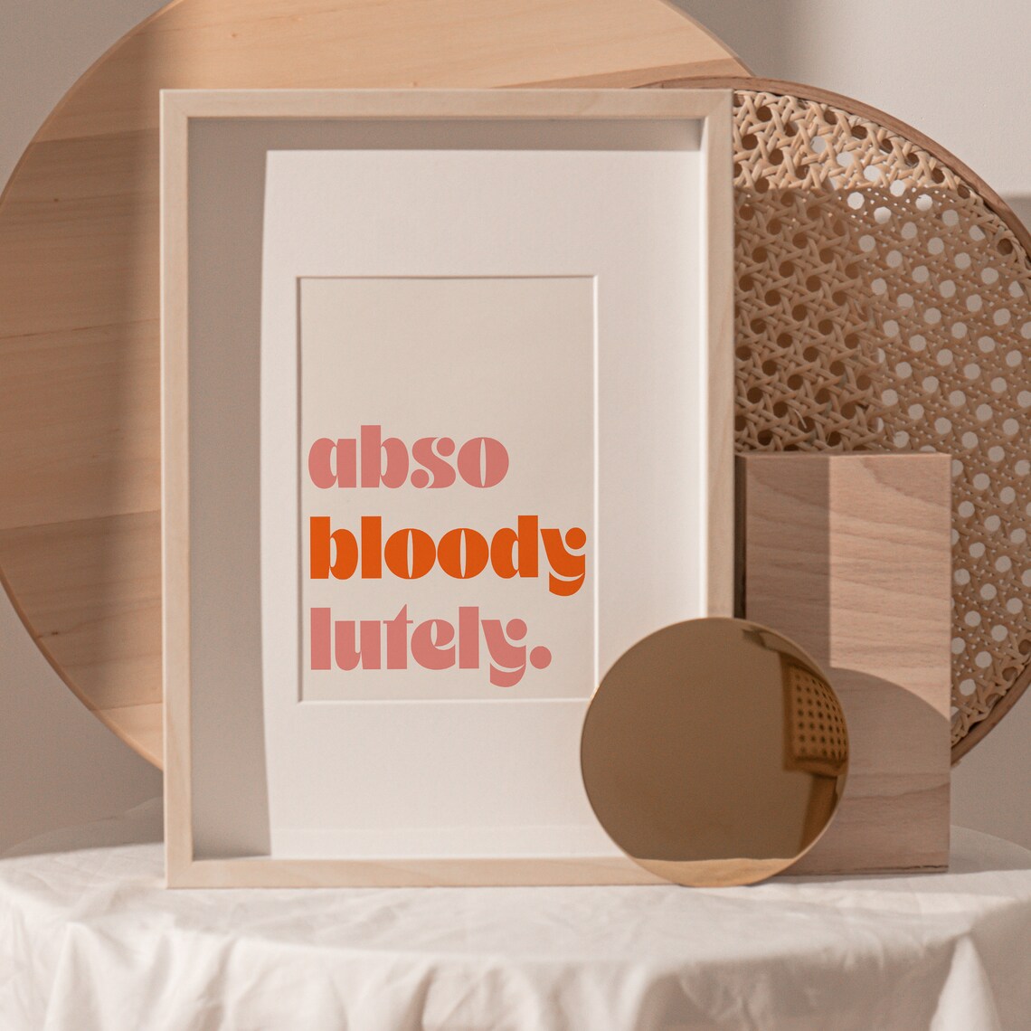 Abso Bloody Lutely Stunning Orange Retro Typography Poster - Image 3