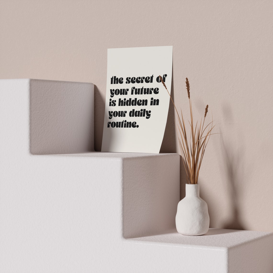 The Secret of Your Future Minimal Quote Poster in Retro Bold Type - Image 3