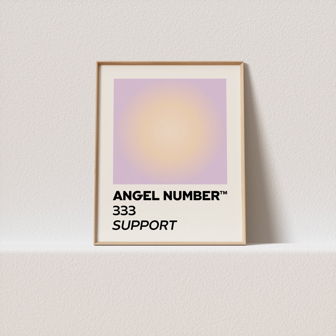 Angel Number 333 Support Lavender Aura Gradient Spiritual Quote Poster