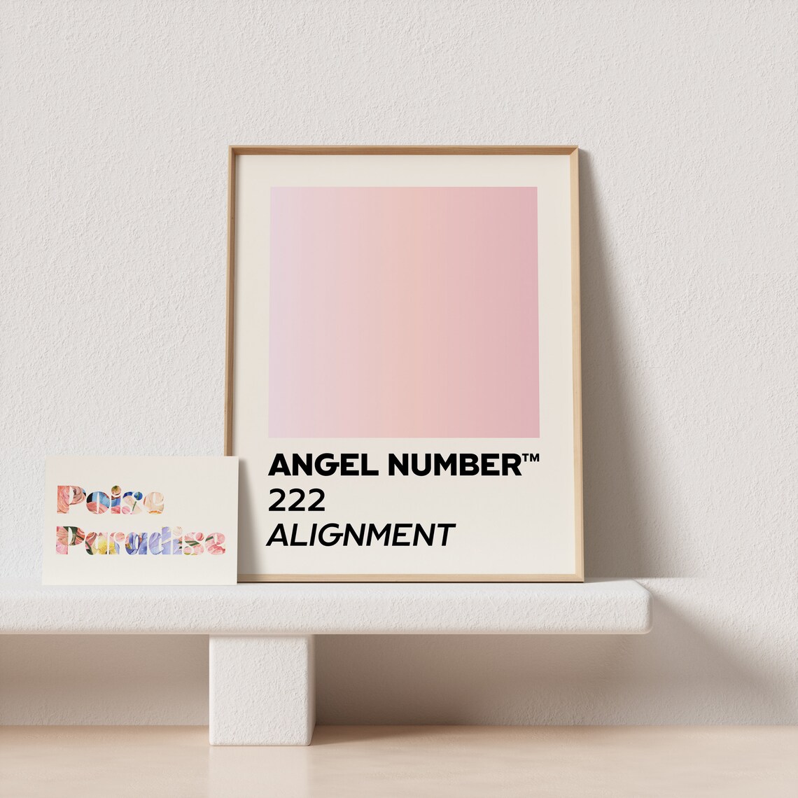 Angel Number 222 Alignment Pink Aura Gradient Spiritual Poster - Image 4