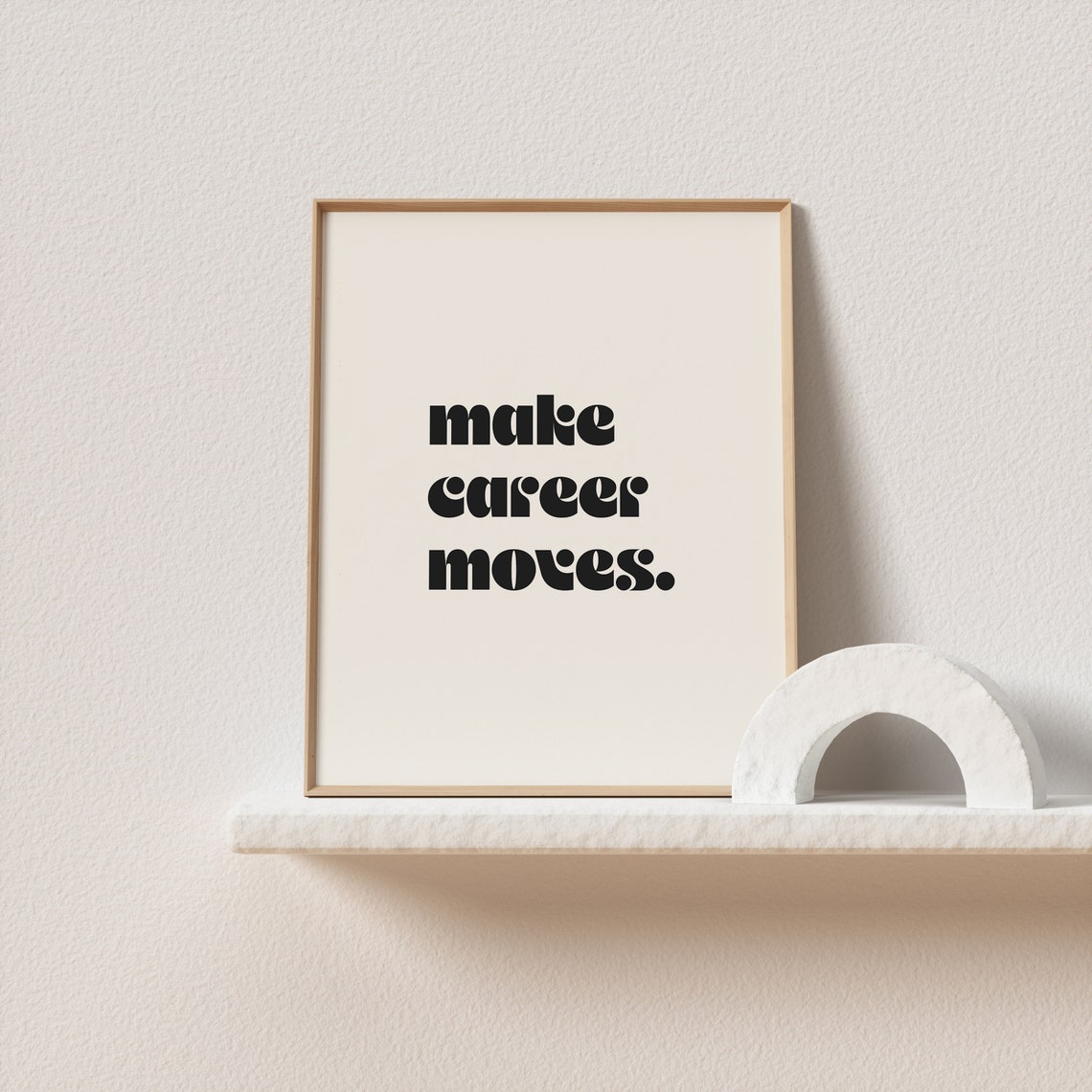 Make Career Moves Lowercase Retro Typography Office Poster Art - Image 2