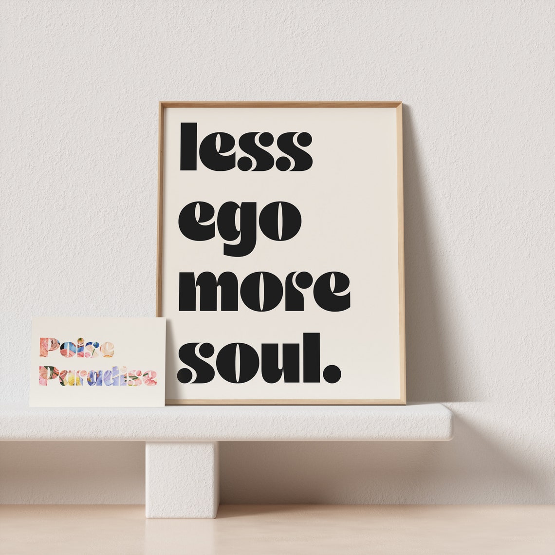 Less Ego More Soul Groovy Bold Typography Soulful Wisdom Poster - Image 4