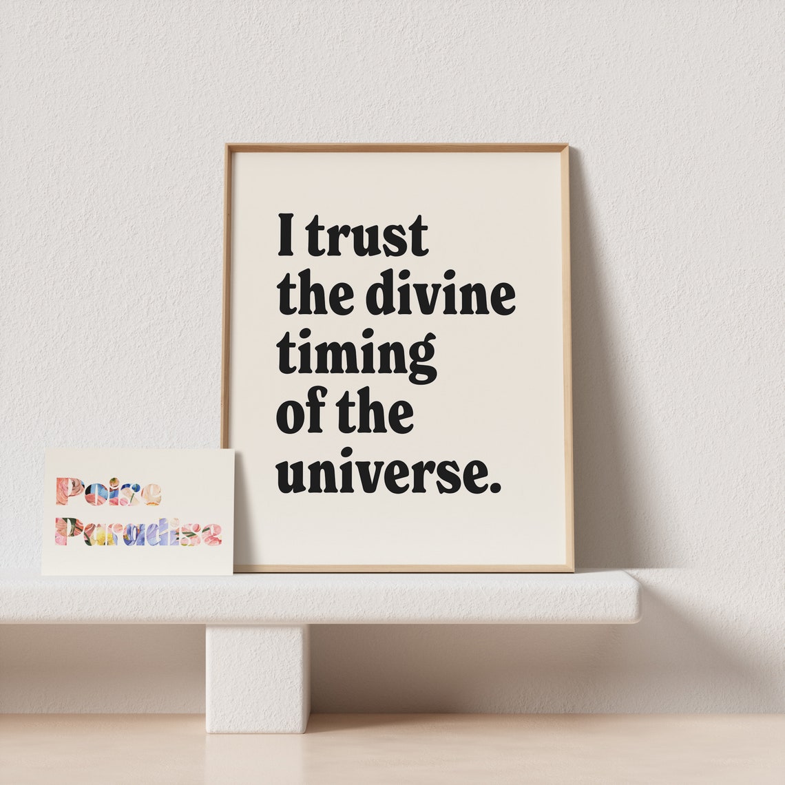 Trust The Divine Timing Of The Universe Affirmation Cream Poster - Image 4