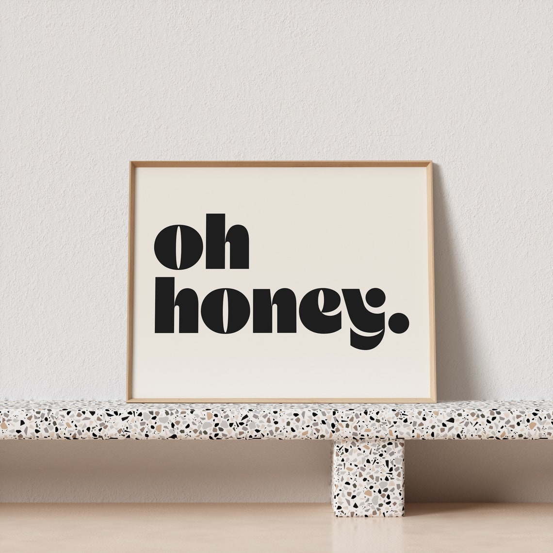 Oh Honey Bold Retro Typography Horizontal Statement Art Poster - Image 3
