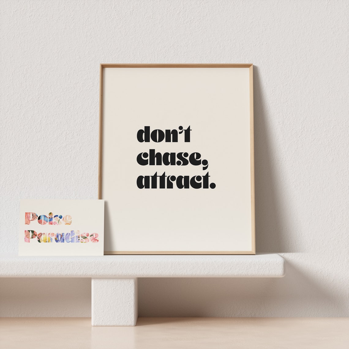 Dont Chase Attract Minimalist Retro Quote Poster For Mindset And Goals - Image 4