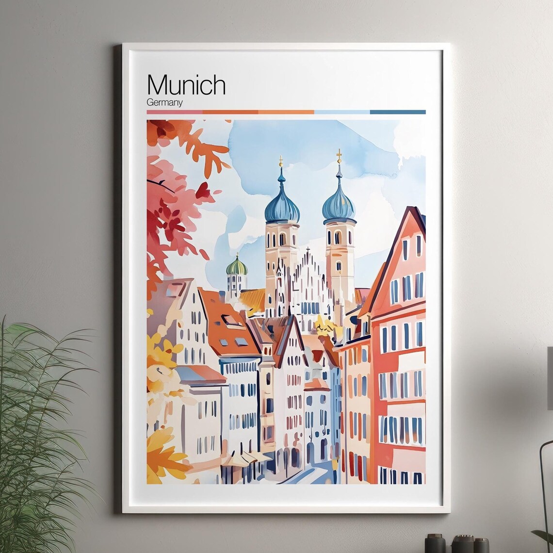 Munich Travel Poster, Germany City Decor