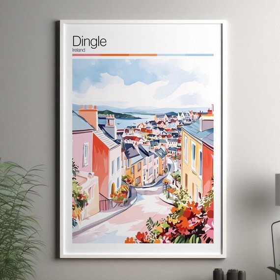 Dingle Travel Poster, Ireland City Decor