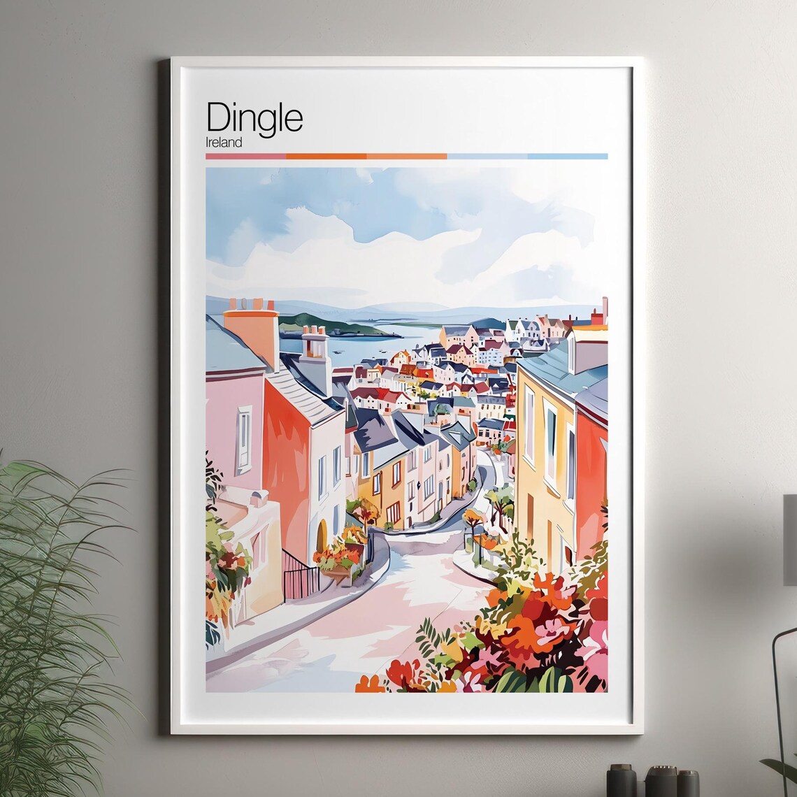 Dingle Travel Poster, Ireland City Decor