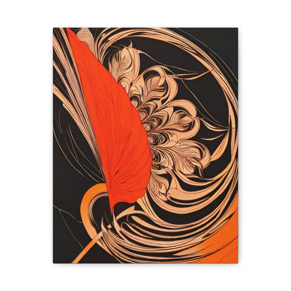 Abstract Floral Canvas Print Modern Home Gallery Wall Art