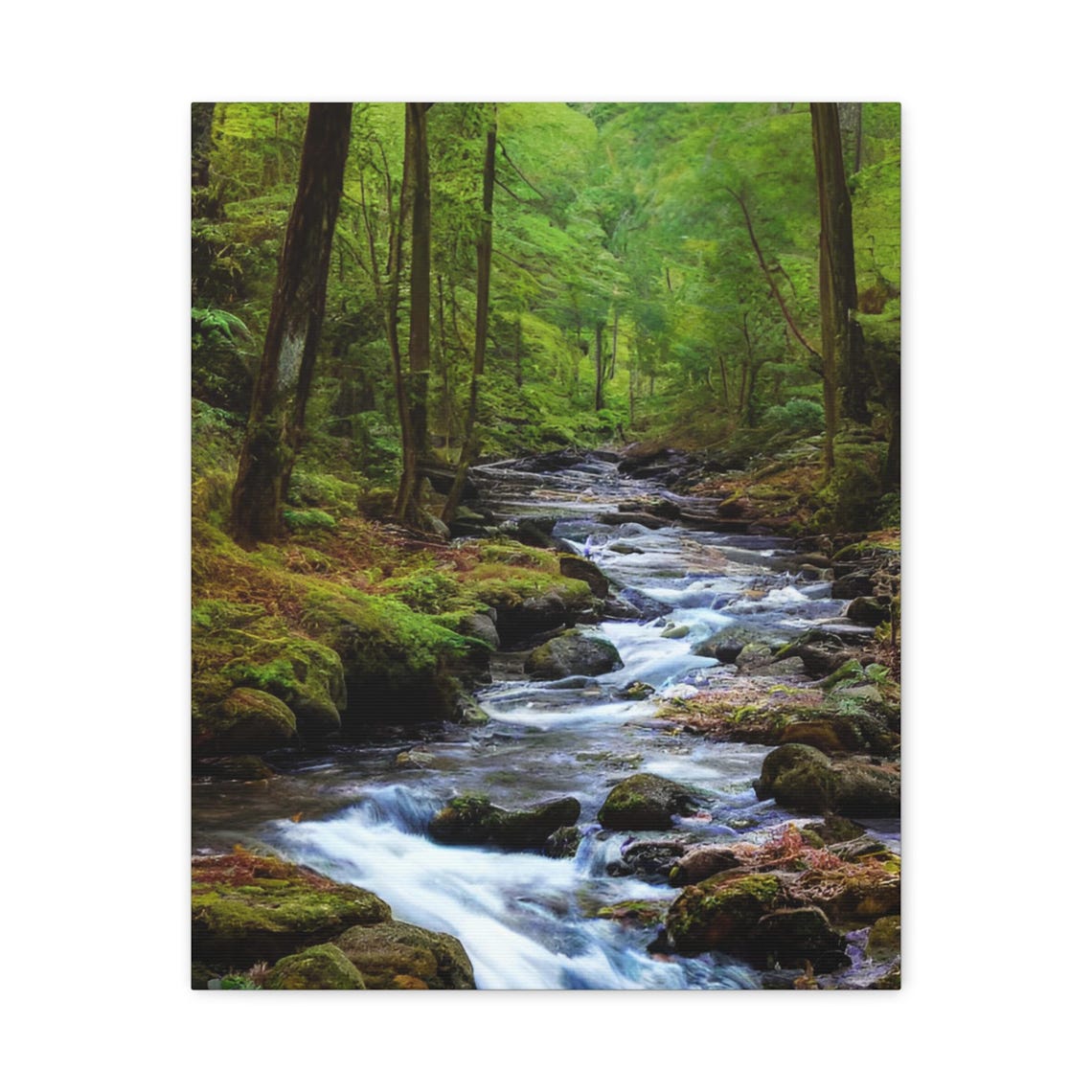 Forest Stream Nature Photography Green Woodland Creek Poster