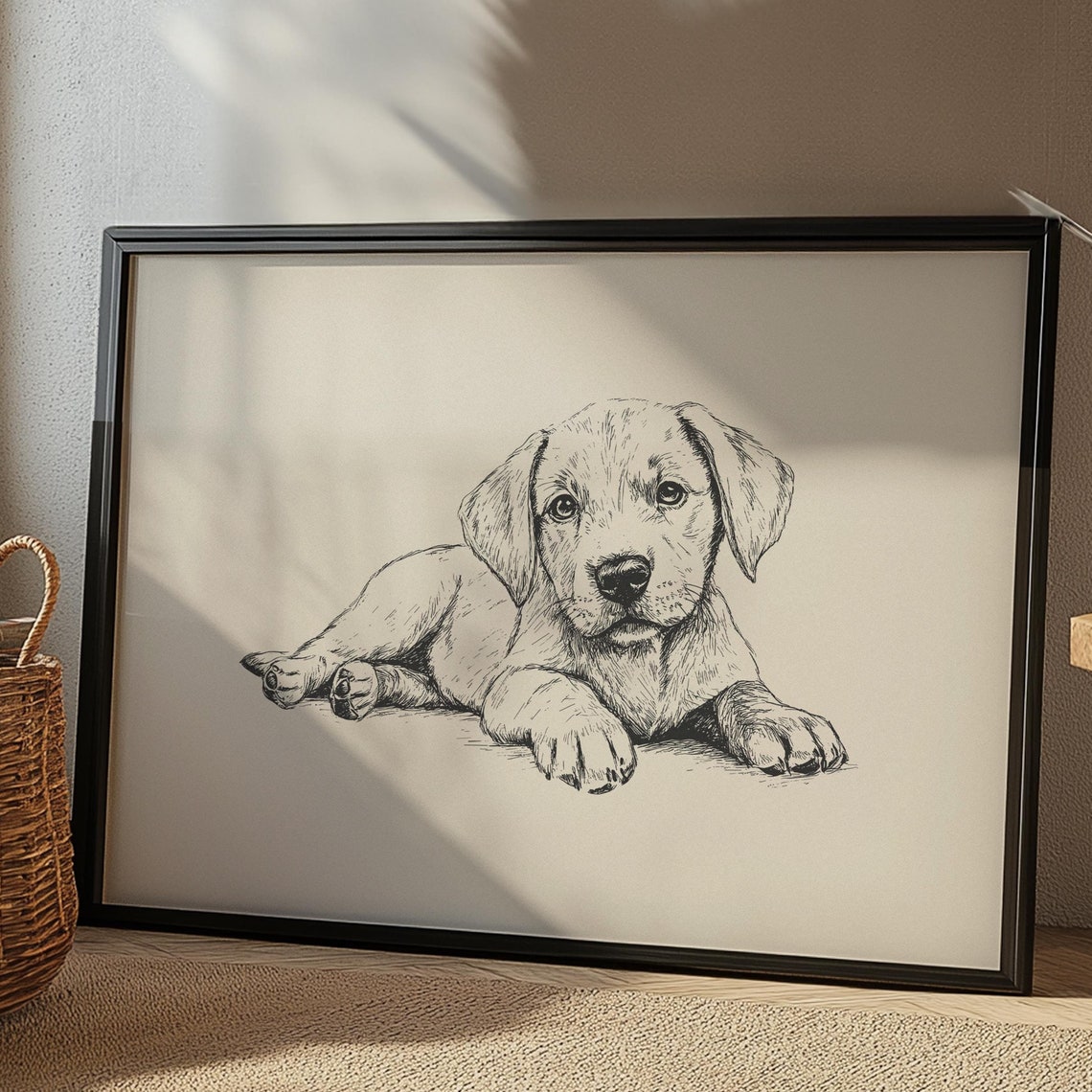 Lab Puppy Wall Art Labrador Retriever Puppy Nursery Poster Boys Room Dog Print Girls Nursery Sketch Baby Nursery Drawing Lab Painting