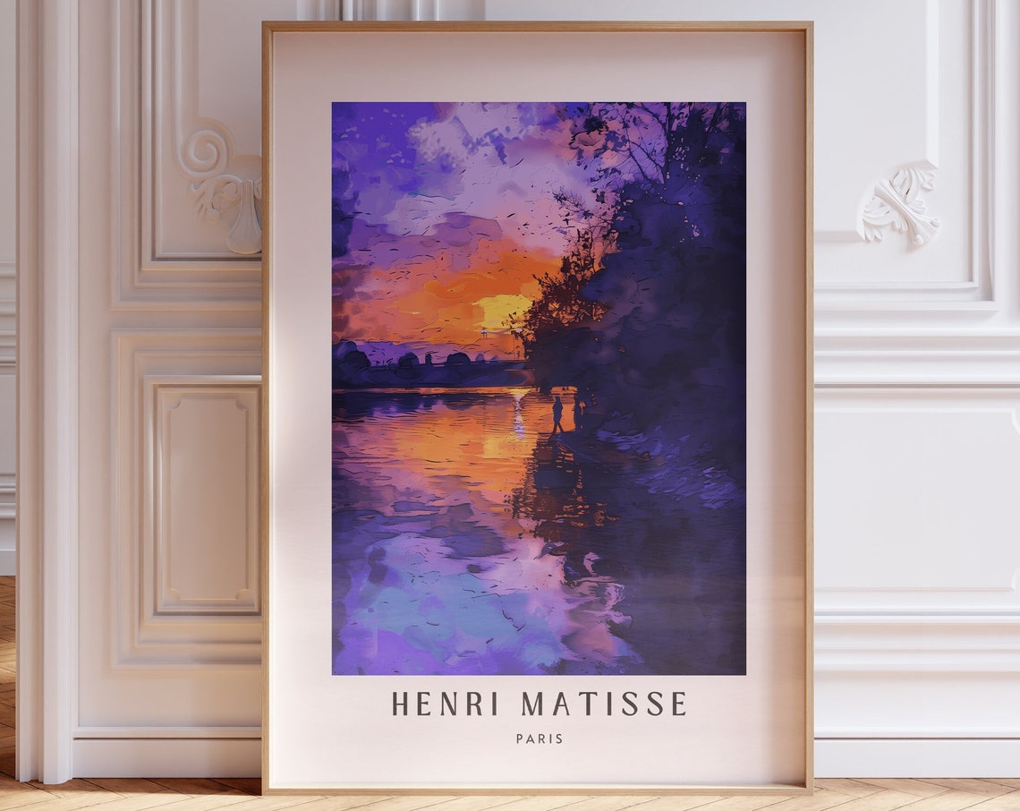 Henri Matisse Riverside Sunset Reflection Purple River Art Poster