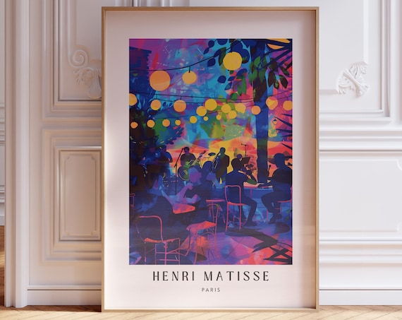 Henri Matisse Night Jazz Cafe Musicians Lanterns Night Art Poster