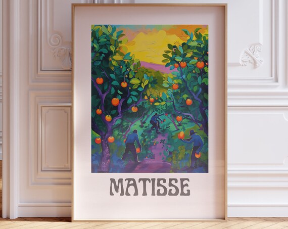 Henri Matisse Inspired Print With Frame Artful Matisse Framed Poster Matisse Art Print Livingroom Wall Art Gallery Wall Printed Matisse