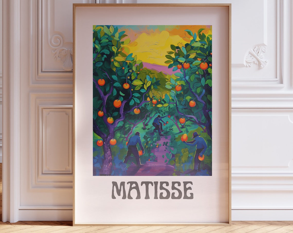Henri Matisse Orange Orchard Harvest Workers Sunny Scene Poster
