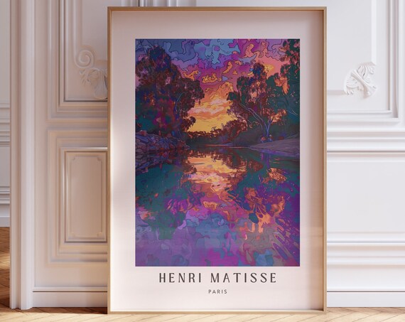 Henri Matisse River Sunset Purple Sky Reflection Scenic Art Poster