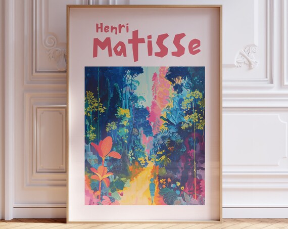 Henri Matisse Neon Jungle Forest Path Tropical Dream Art Poster