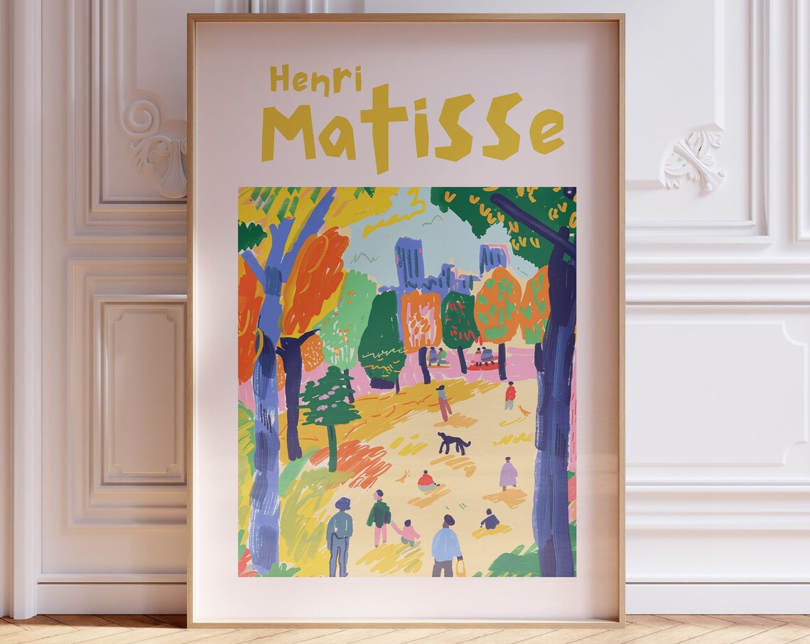 Henri Matisse Colorful Park Scene People Trees City Life Poster
