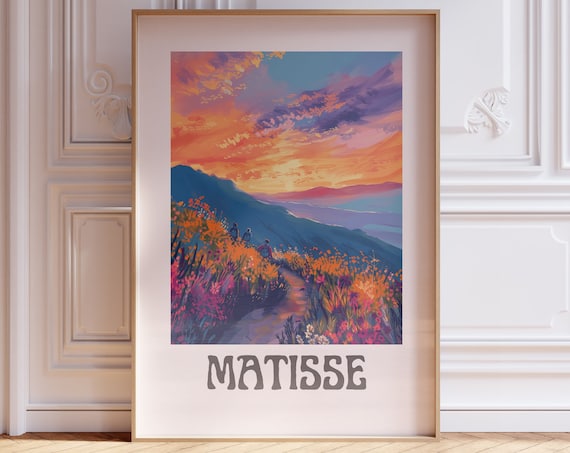 Henri Matisse Mountain Hikers Sunset Wildflower Trail Poster