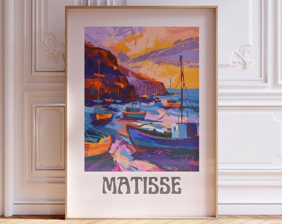 Henri Matisse Inspired Print With Frame Artful Matisse Framed Poster Matisse Art Print Livingroom Wall Art Gallery Wall Printed Matisse
