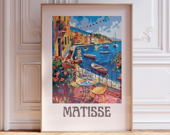 Henri Matisse Inspired Print With Frame Matisse Art Print Livingroom Wall Art Artful Matisse Framed Poster Gallery Wall Printed Matisse