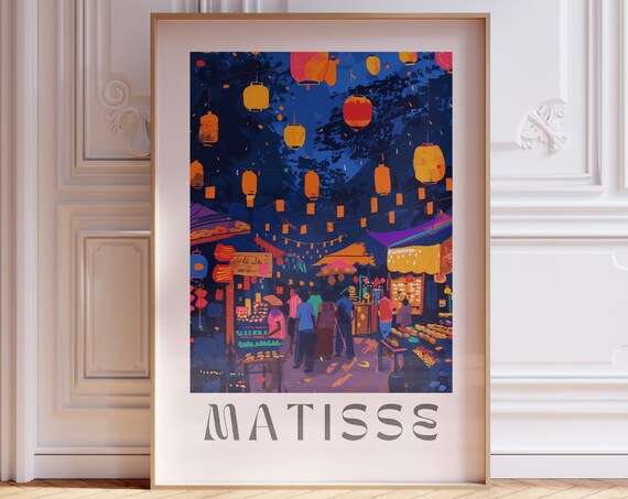 Henri Matisse Inspired Print With Frame Matisse Art Print Livingroom Wall Art Artful Matisse Framed Poster Gallery Wall Printed Matisse