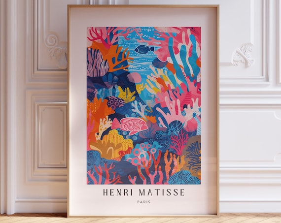 Henri Matisse Paris Coral Reef Fish Underwater Ocean Art Poster