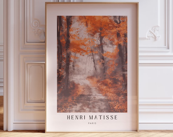 Henri Matisse Paris Misty Autumn Forest Path Orange Fall Poster