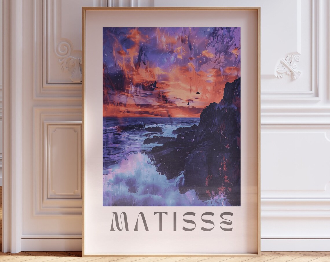 Henri Matisse Fauvist Coastal Sunset Ocean Cliffs Art Poster