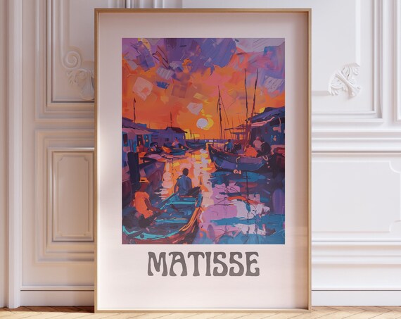 Henri Matisse Inspired Print With Frame Artful Matisse Framed Poster Matisse Art Print Livingroom Wall Art Gallery Wall Printed Matisse