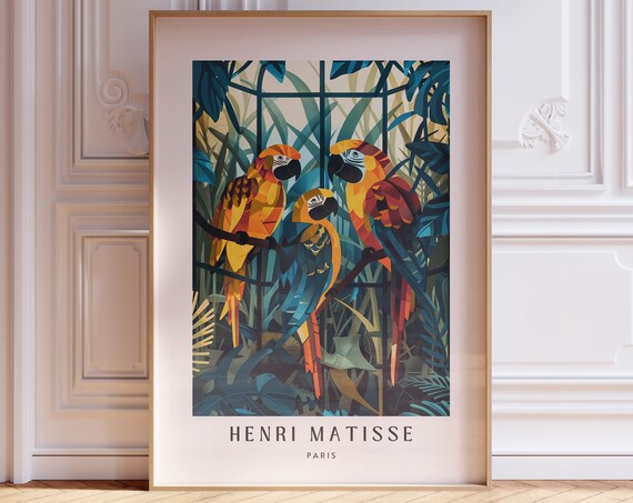 Henri Matisse Inspired Print With Frame Matisse Art Print Livingroom Wall Art Artful Matisse Framed Poster Gallery Wall Printed Matisse