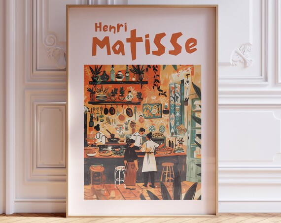 Henri Matisse Inspired Print With Frame Matisse Art Print Livingroom Wall Art Artful Matisse Framed Poster Gallery Wall Printed Matisse