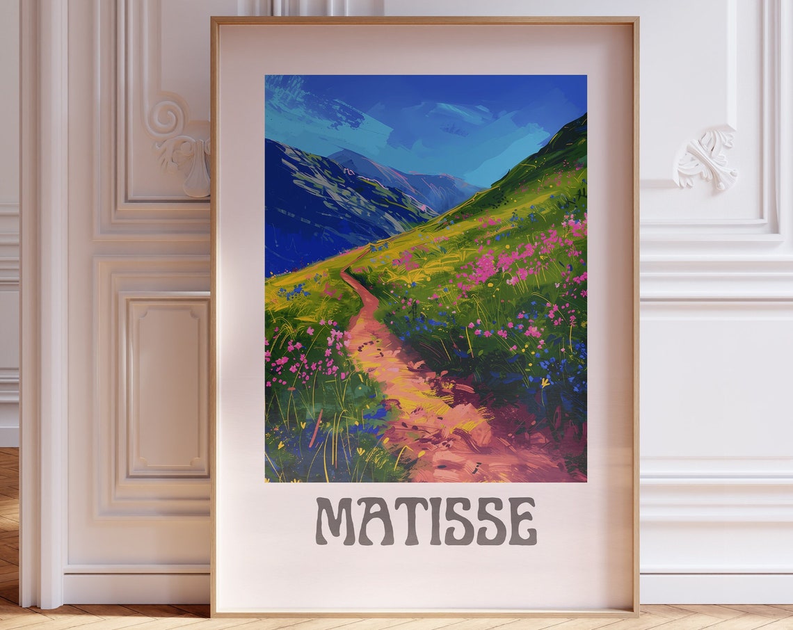 Henri Matisse Mountain Meadow Wildflower Path Scenic Art Poster