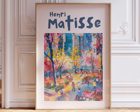 Henri Matisse Inspired Print With Frame Matisse Art Print Livingroom Wall Art Artful Matisse Framed Poster Gallery Wall Printed Matisse
