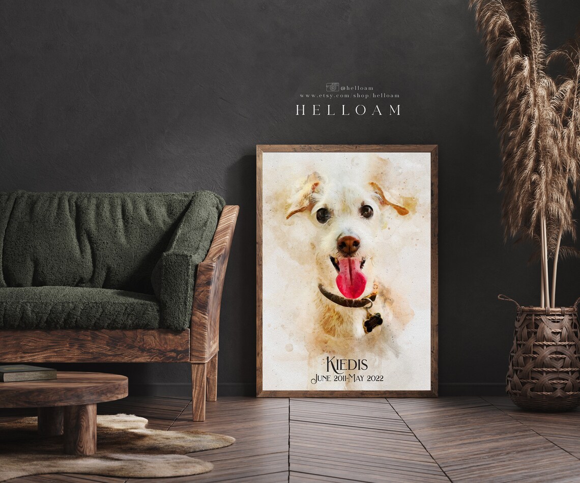 Custom Watercolor Dog Portrait, Personalized Gift - Image 4