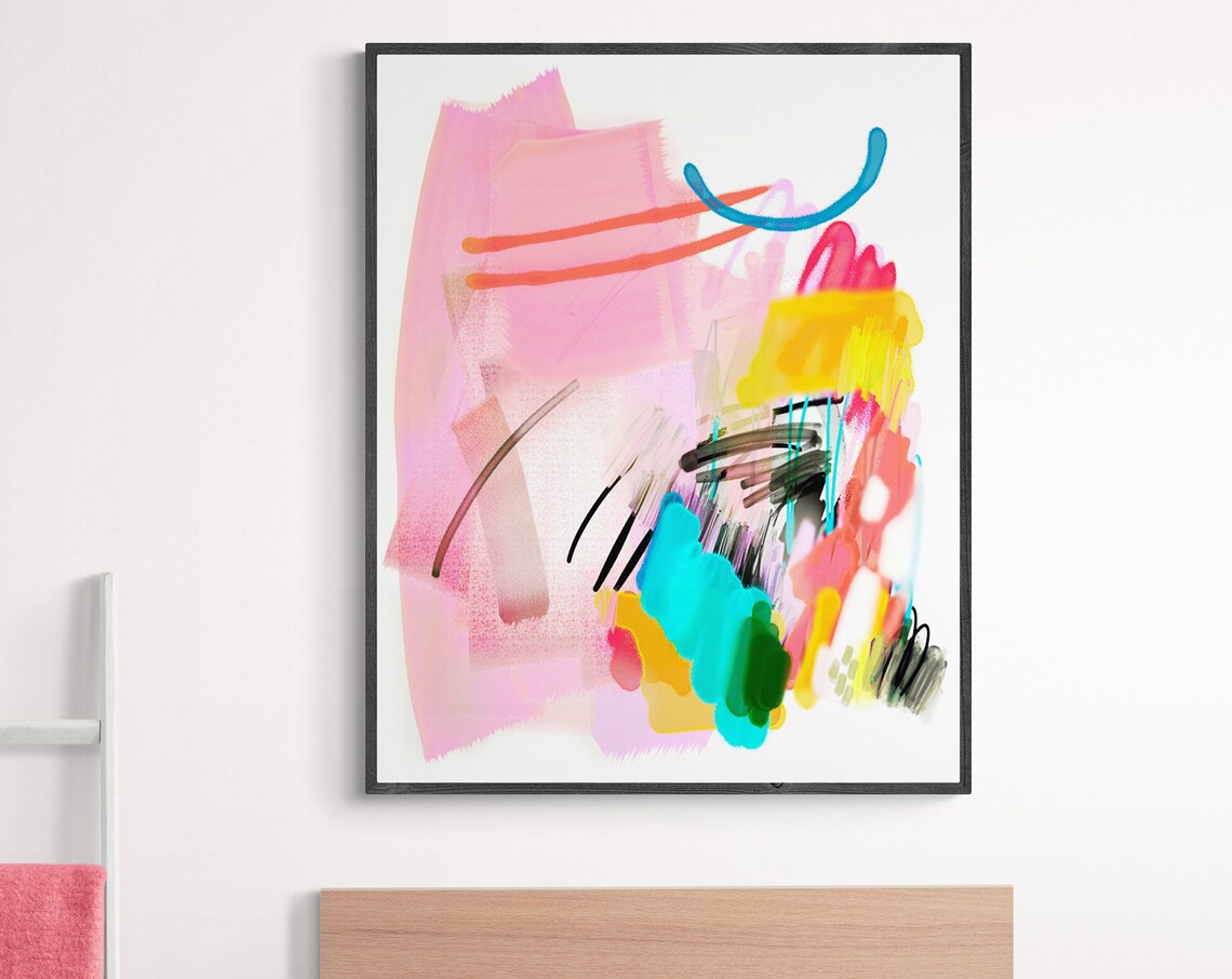 Abstract Colorful Painting, Vibrant Art Print