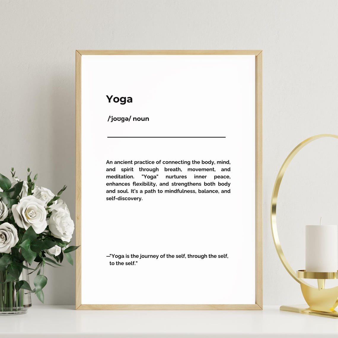Yoga Definition Poster Minimalist Mindfulness Studio Wall Decor - Image 3