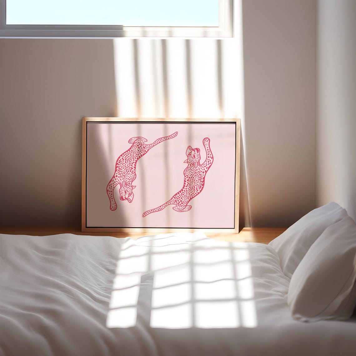 Pink Playful Leopards Preppy Animal Print Horizontal Gift Decor - Image 3