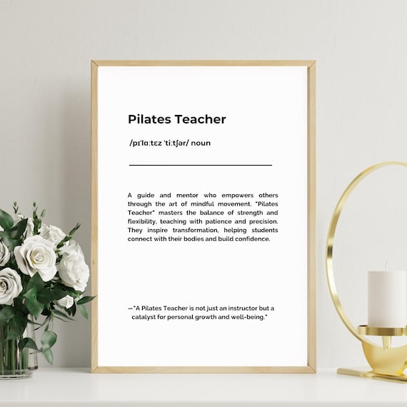 Pilates Teacher Definiton Wall Art Typography Pilates Studio Decor Pilates Room Decor